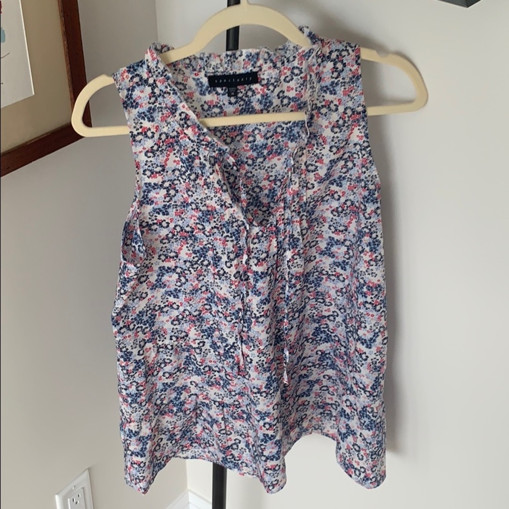 Sleeveless floral blouse